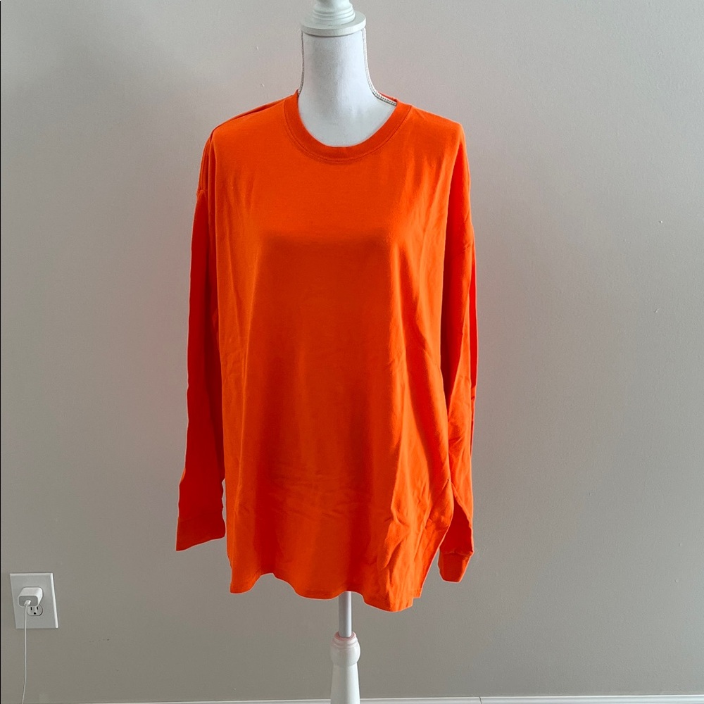 Port and Company Bright Orange Long Sleeve Men's Shirt